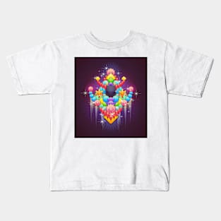 Badge With Abstract Background Kids T-Shirt